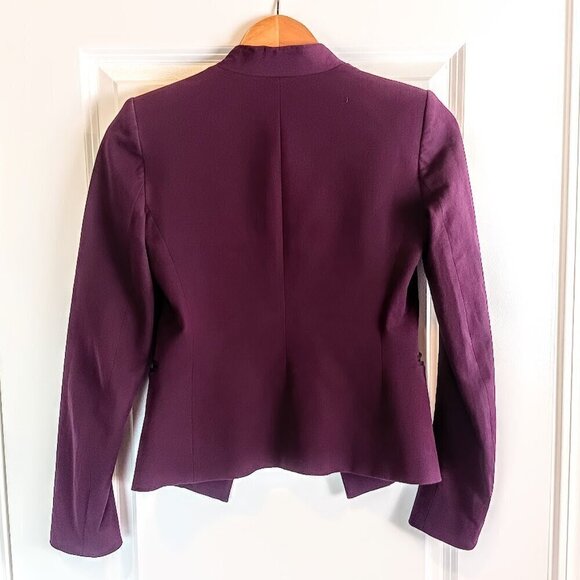 Theory Wine Cotton Open Blazer - Picture 2 of 5